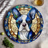 Boston Terrier Circular Glass Suncatcher Worktop Saver